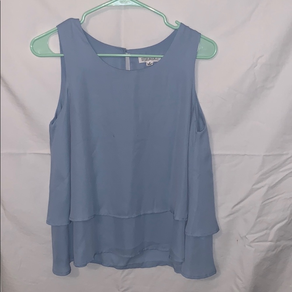 Light blue layered blouse sleeveless